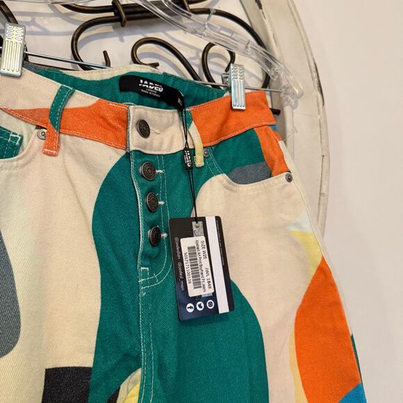 nwt Jaded London Abstract Art Print Boyfriend Jeans Multicolor size 25 W25 - Picture 7 of 10